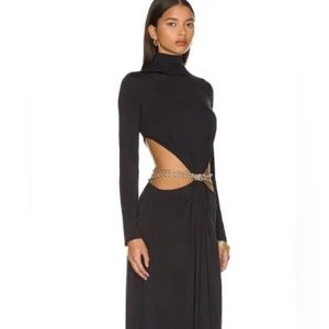 Cult Gaia Genevieve Chain Embellished Cutout Gown